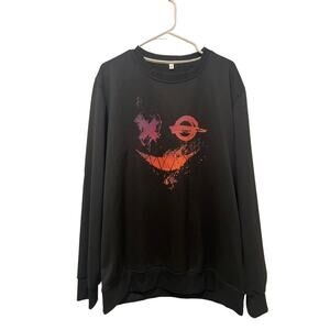 Men's Pumpkin Face Halloween Crewneck Sweatshirt Black New Size XXL